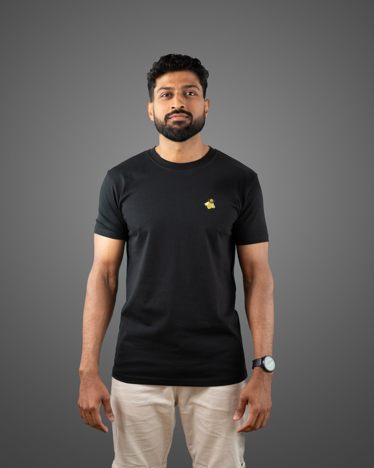 Minimalist T-shirt, Black, Men - NaturalGlobe.org