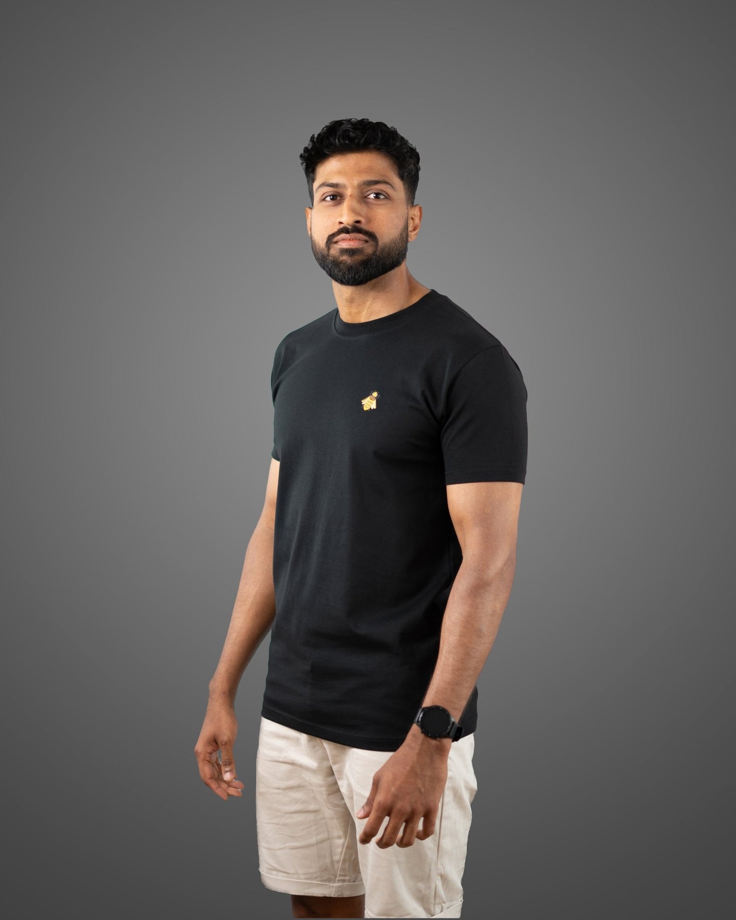 Minimalist T-shirt, Black, Men - NaturalGlobe.org