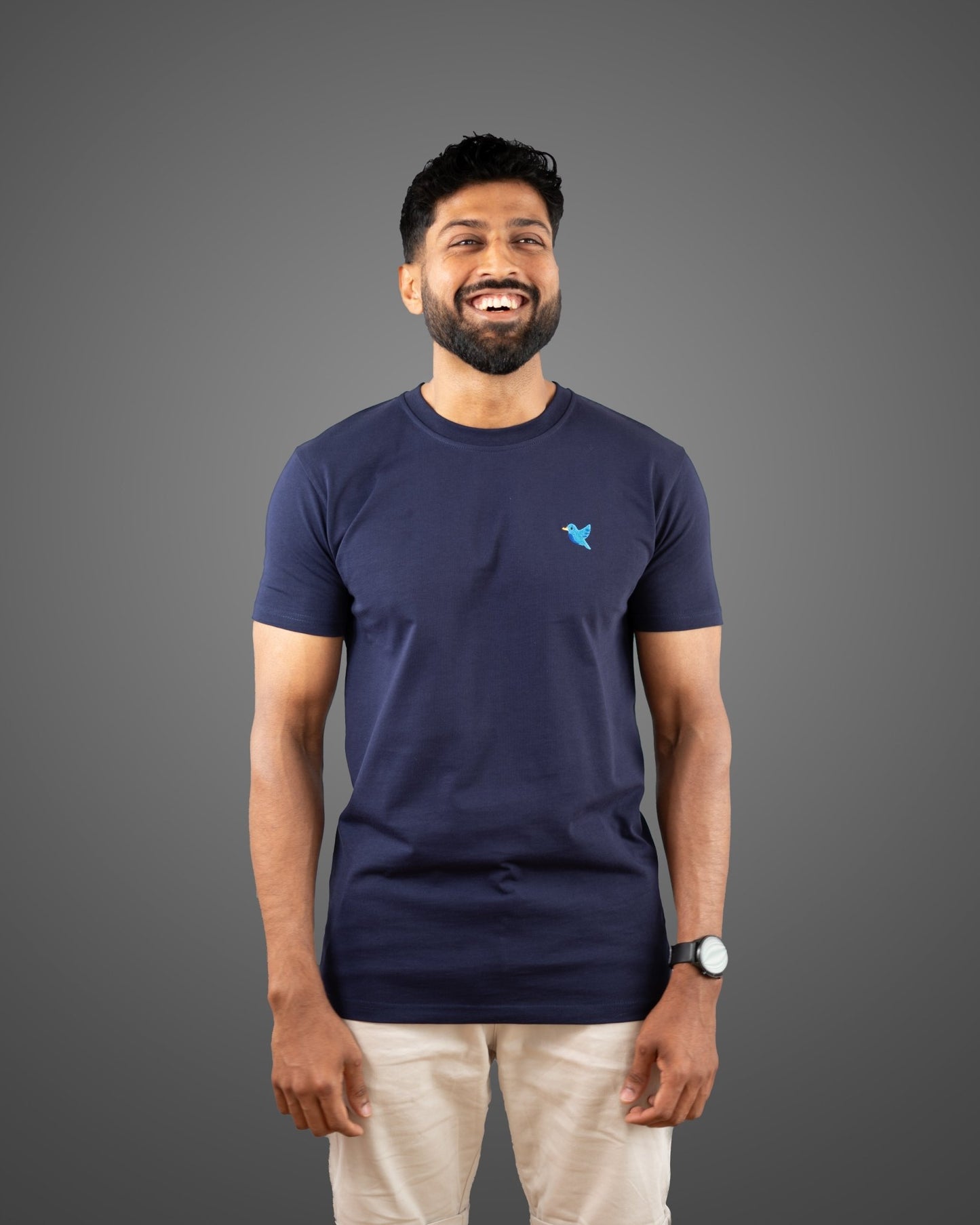 Minimalist T-shirt, Navy Blue, Men - NaturalGlobe.org