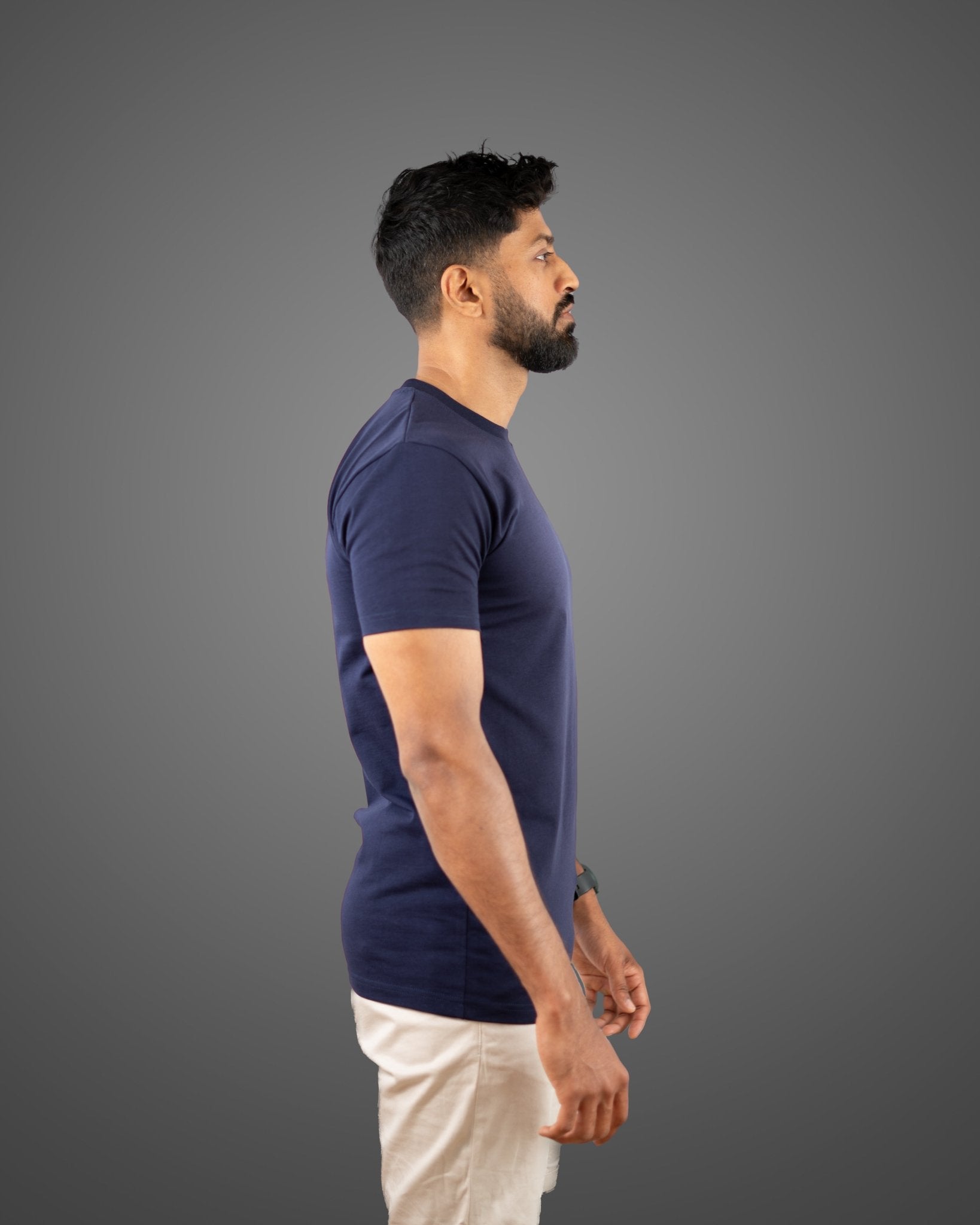 Minimalist T-shirt, Navy Blue, Men - NaturalGlobe.org