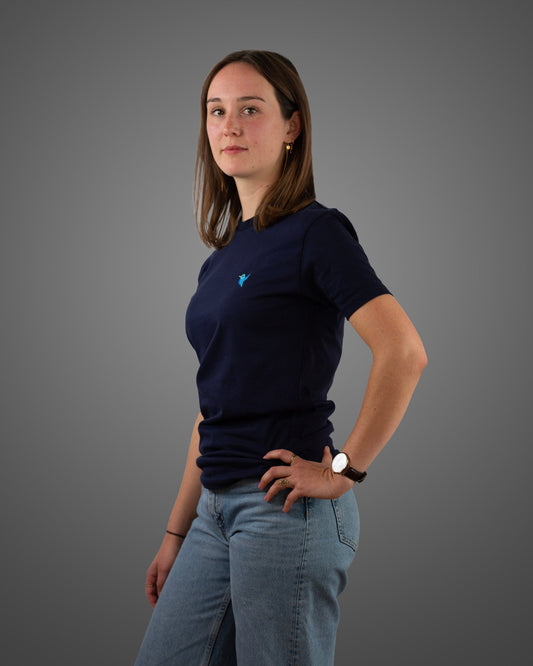 Minimalist T-shirt, Navy Blue, Women - NaturalGlobe.org