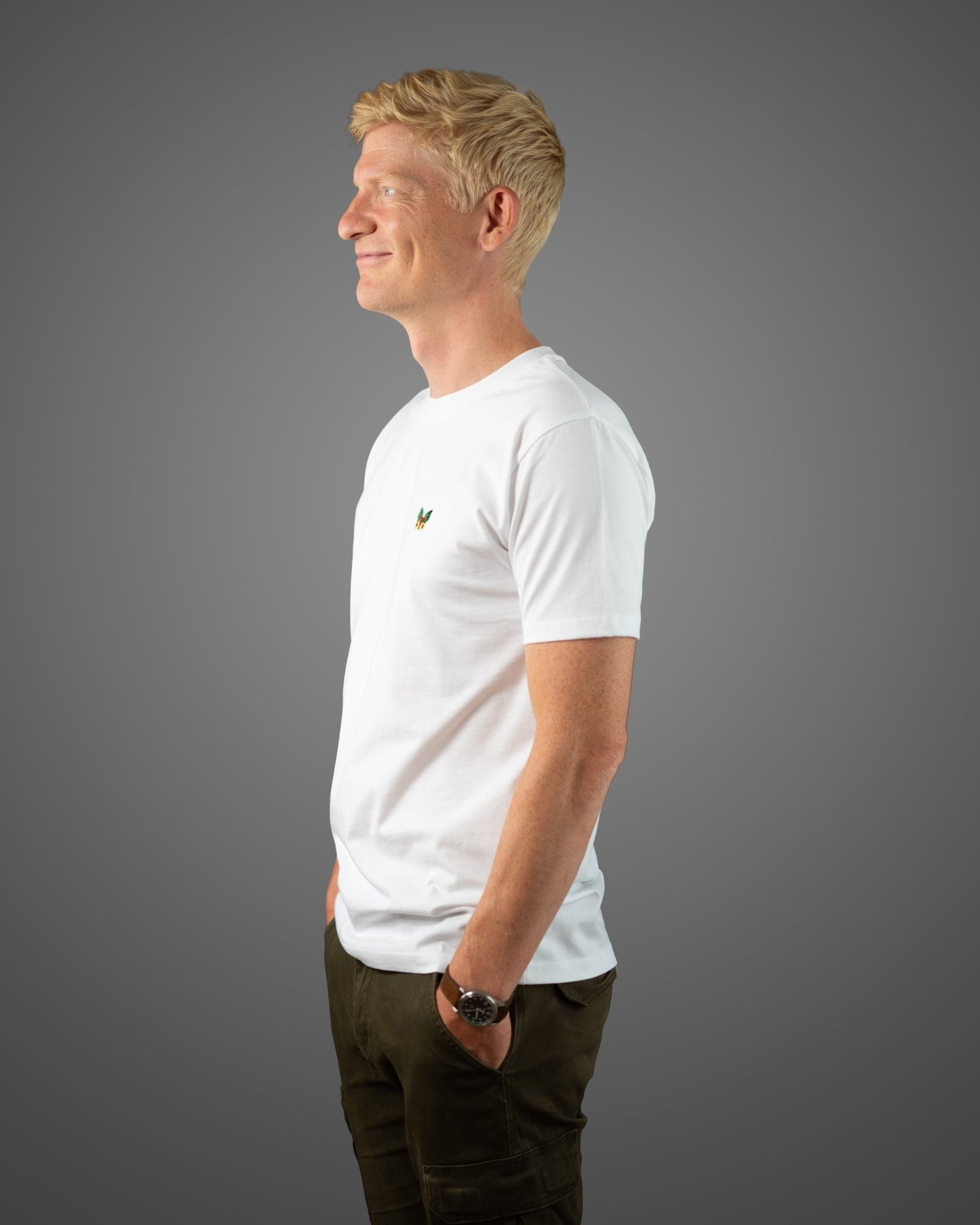 Minimalist T-shirt, White, Men - NaturalGlobe.org